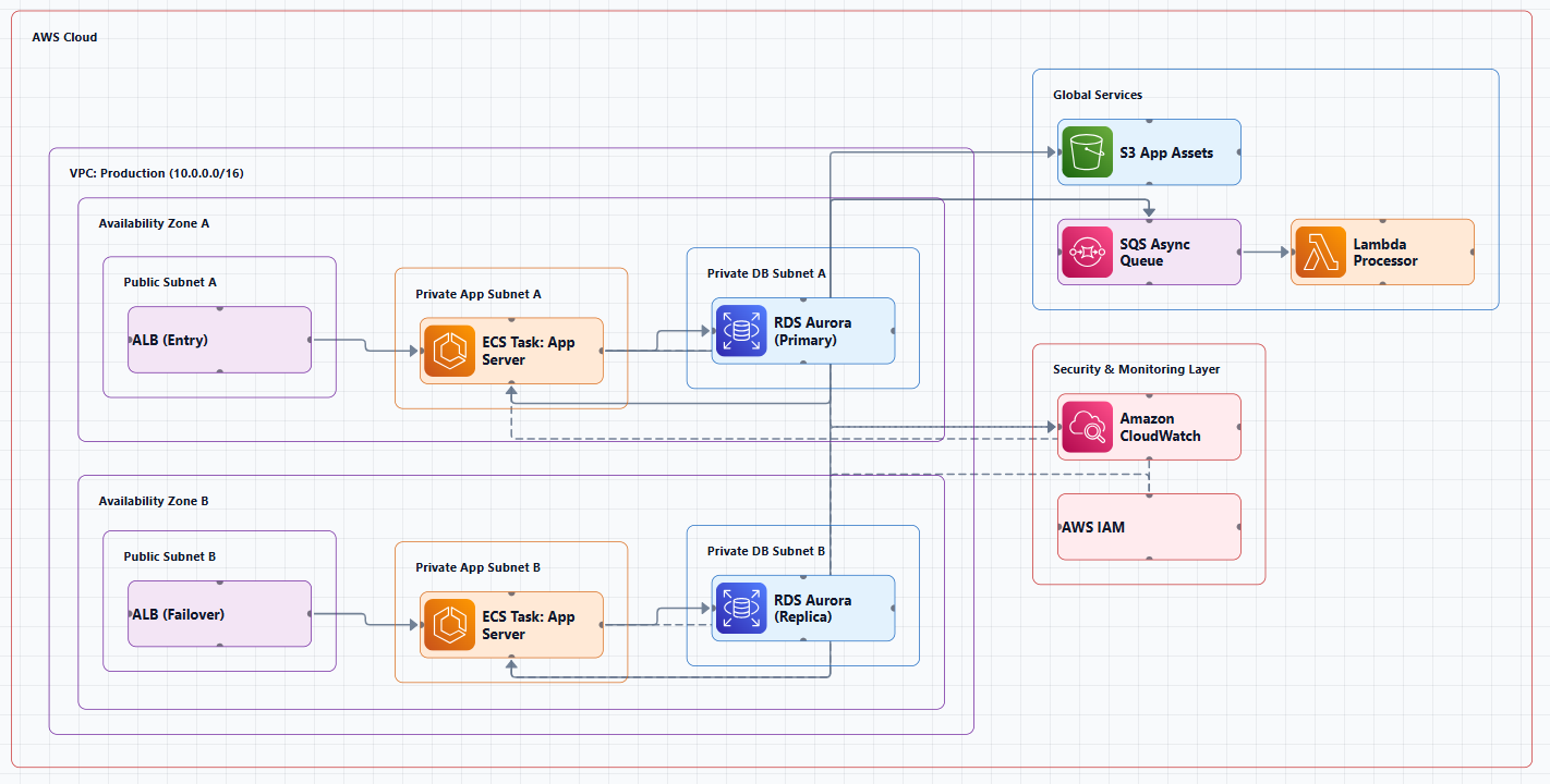 AWS multi-service architecture diagram example,  Documenting AWS Infrastructure: A Practical Guide That Actually Works
